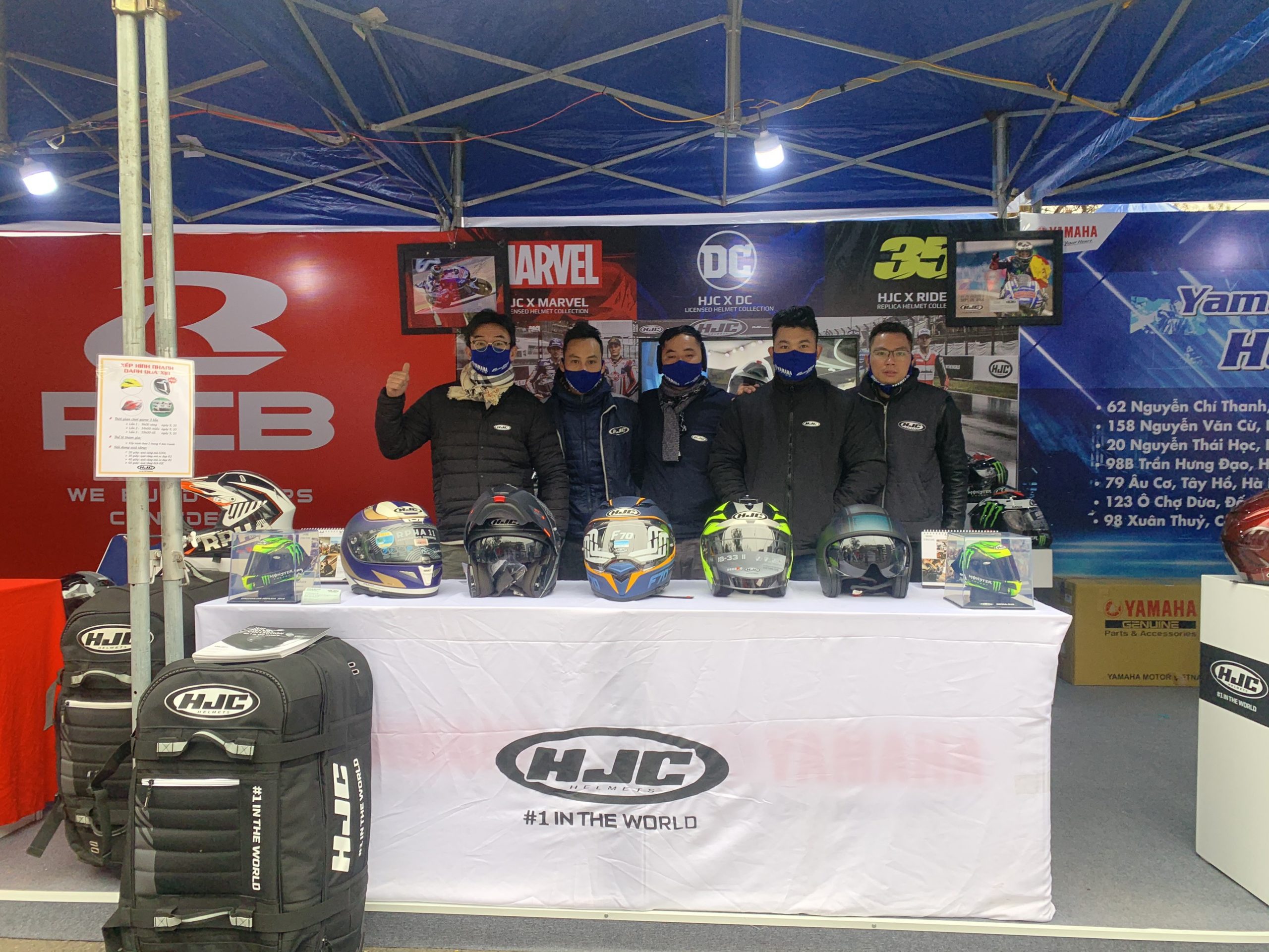 Booth cá»§a HJC Helmets táº¡i Yamaha Motor Expo 2021